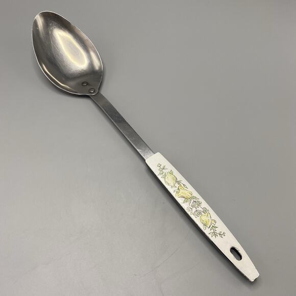 Vintage Kitchen Utensils Vegetable Mushrooms Peppers Serving Spoons Ladle Yellow - Picture 4 of 8